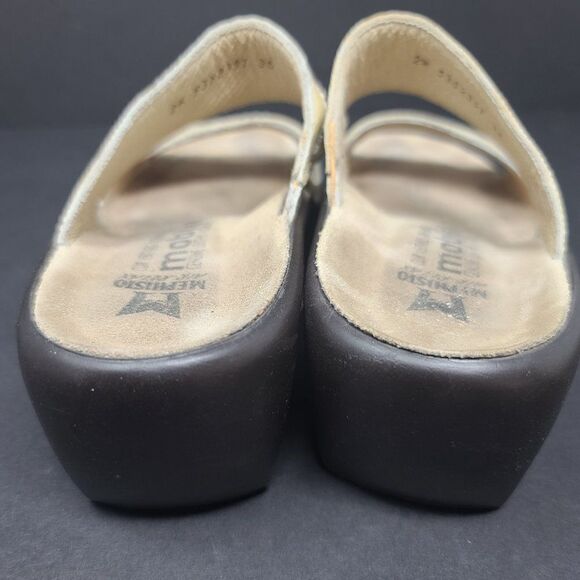 Mephisto Mobils Leather Snakeskin Embossed Sandals, Women's Size 6 - Picture 3 of 9
